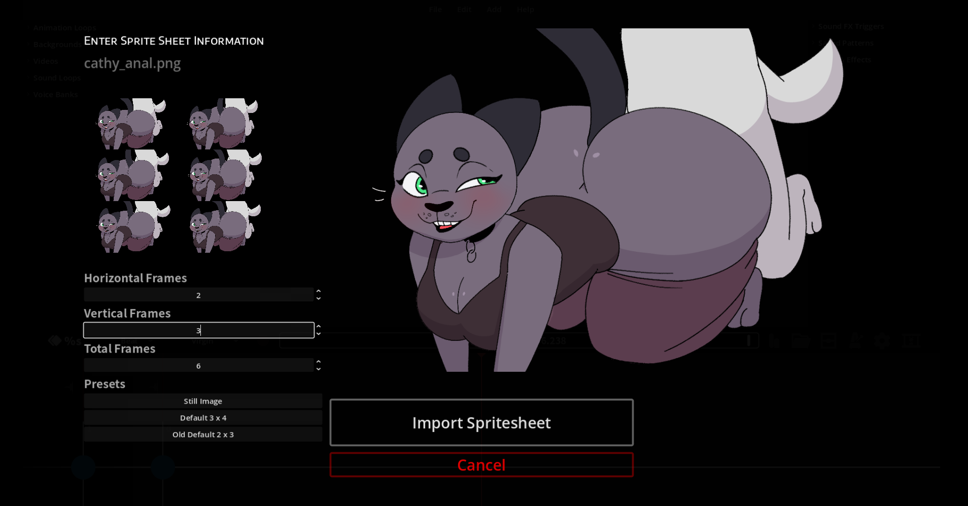 sprite sheet menu